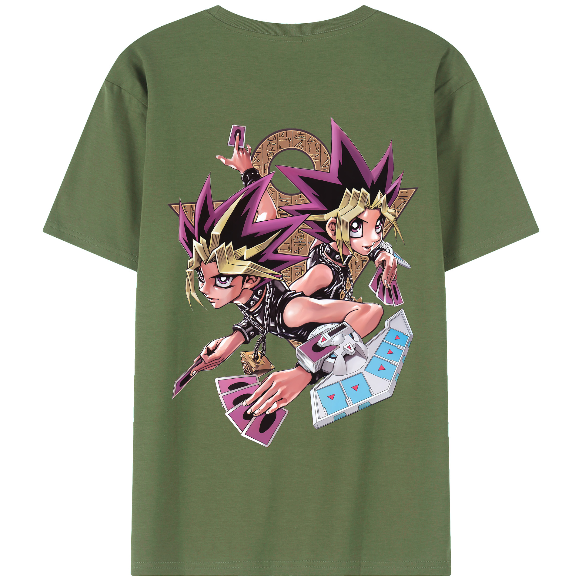 （画像用） 遊☆戯☆王 Yu-Gi-Oh! 綿100％ メンズ半袖Tシャツ（バックプリント） 通気性